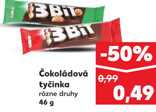 3BIT Čokoládová tyčinka rôzne druhy