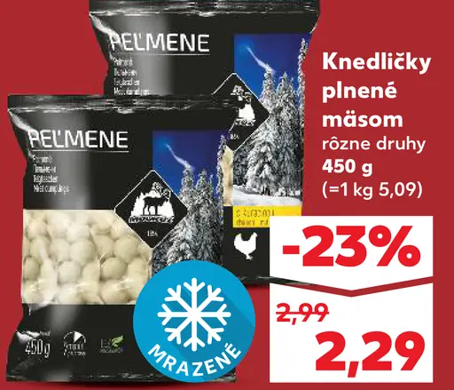 Knedličky plnené mäsom mrazené