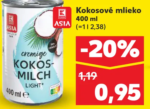 K-Classic kokosové mlieko light