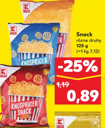 K-Classic Knuspriger Snack rôzne druhy