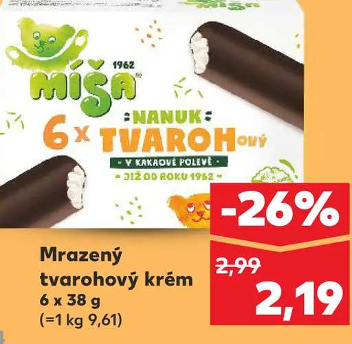 Míša Mrazený tvarohový krém v kakaovej poleve