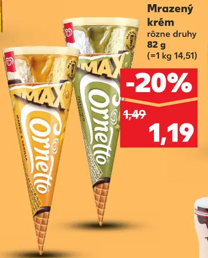 Cornetto mrazený krém rôzne druhy