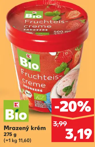 K-Classic Bio Fruchteis Creme jahoda mrazený krém