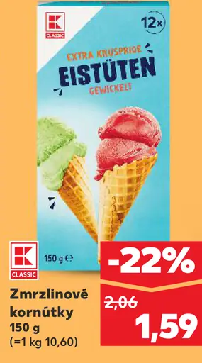K-Classic zmrzlinové kornútky