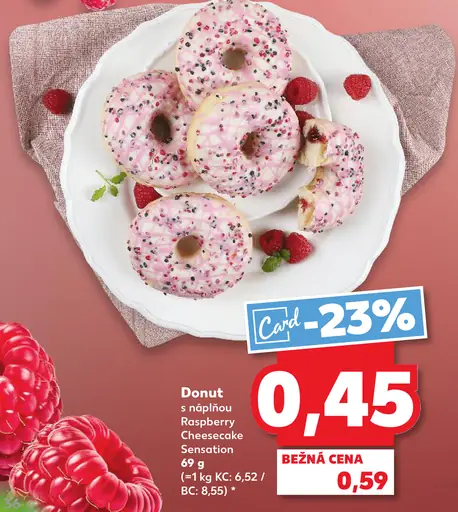 Donut s náplňou Raspberry Cheesecake Sensation