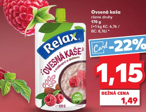 Relax ovsená kaša s malinami a datľami