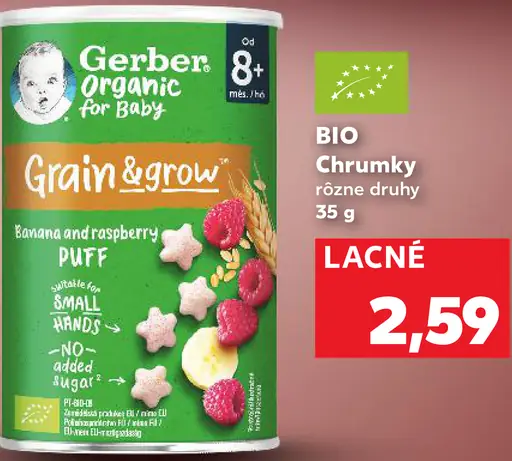 Gerber Organic for Baby Grain & Grow banán a malina dojčenská kaša