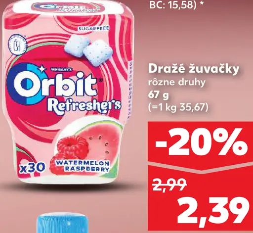 Orbit Refreshers Draže žuvačky