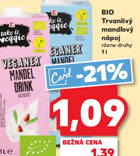 Take it veggie BIO Trvanlivý mandlový nápoj