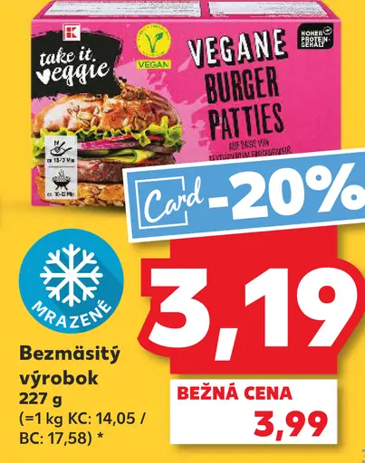 Take it Veggie vegánske burgery patties mrazené