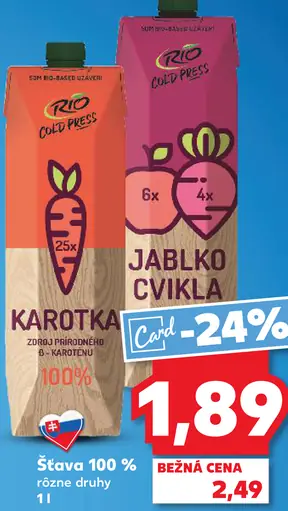 Rio Cold Press 100% šťava viac druhov