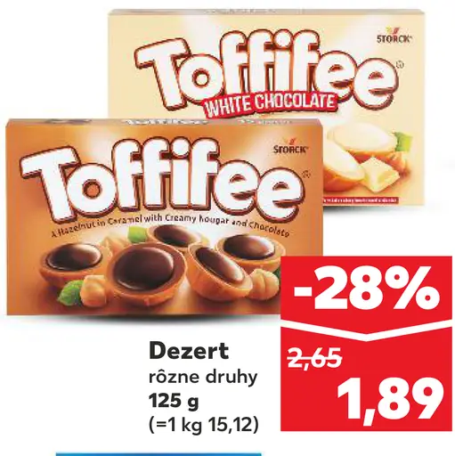 Toffifee dezert rôzne druhy