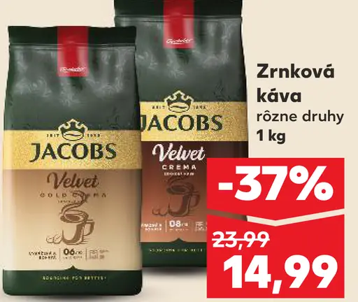 Jacobs Velvet instantná káva rôzne druhy