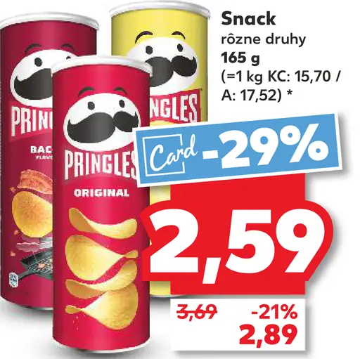 Pringles Snack rôzne druhy