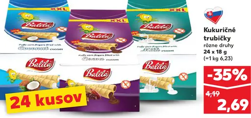 Balilta kukuričné trubičky rôzne druhy