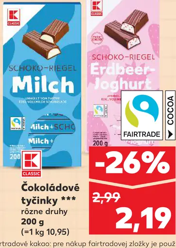 K-Classic Schoko-Riegel tyčinky