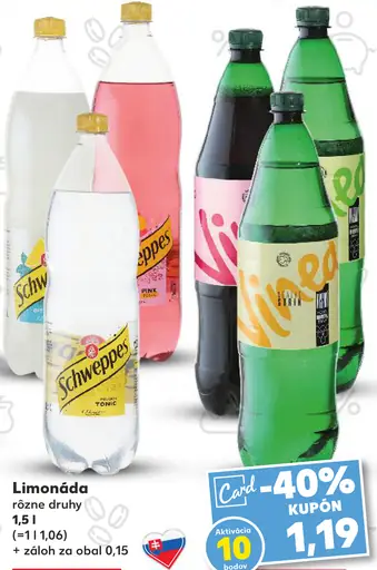 Schweppes rôzne druhy