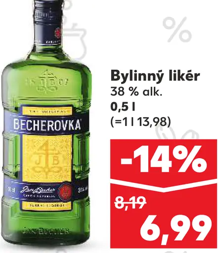Becherovka bylinný likér 38 % alk.