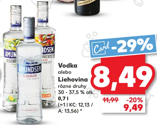 Amundsen alebo Nordská vodka 30 – 37,5 % alk. rôzne druhy