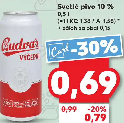 Budvar svetlé pivo 10 % plechovka