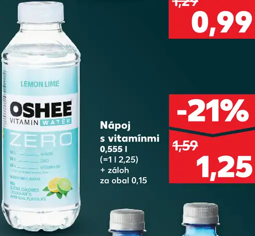 Oshee Vitamin Water Zero Lemon Lime nápoj s vitamínmi
