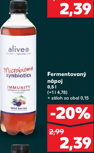 Alive Microbiome Synbiotics fermentovaný nápoj s vitamínmi