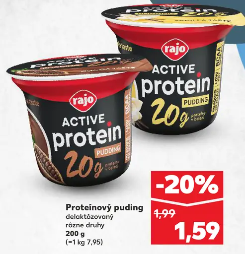 Rajo Active Protein puding delaktózovaný rôzne druhy