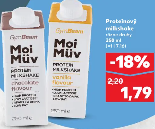 GymBeam MoiMüv Protein Milkshake chocolate flavour