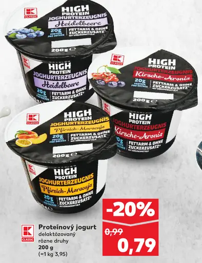 K-Classic High Protein jogurt rôzne druhy
