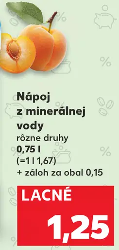 Budiš Recover elektrolyty nápoj z minerálnej vody marhuľa lemongrass