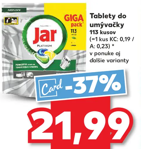 Jar Platinum tablety do umývačky