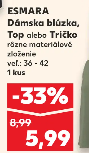 Esmara dámska blúzka alebo top alebo tričko