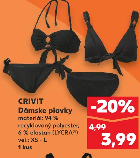 Crivit dámske plavky čierne dvojdielne