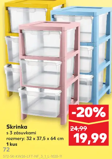 Skrinka s 3 zásuvkami