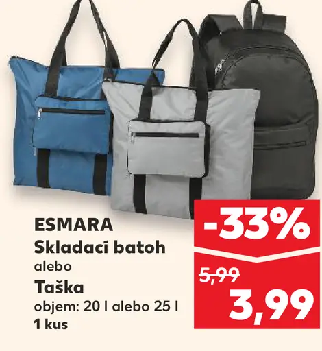 Esmara skladací batoh