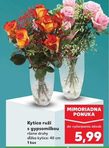 Kytica ruží s gypsomilkou