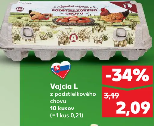Vajcia L z podstielkového chovu