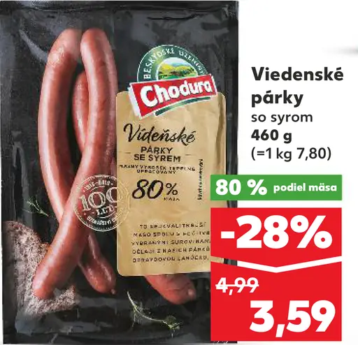 Chodura viedenské párky so syrom