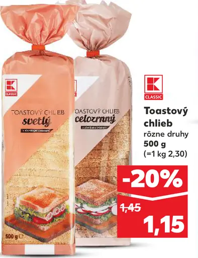 K-Classic Toastový chlieb