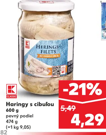 K-Classic Haringy s cibuľou pevný podiel