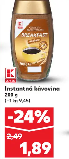 K-Classic Instantná kávovina Breakfast