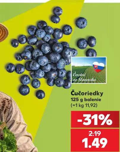 Čučoriedky balenie