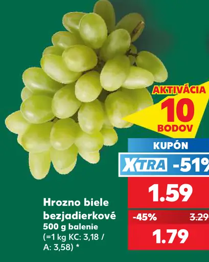Hrozno biele bezjadierkové