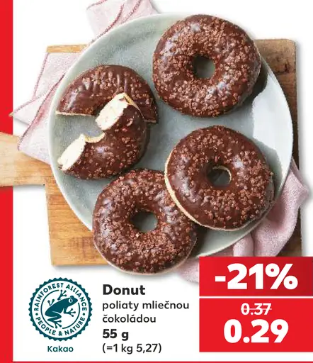 Donut poliaty mliečnou čokoládou