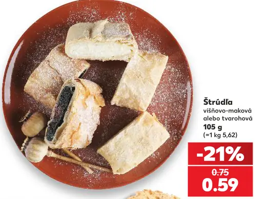 Štrúdľa višňovo-maková alebo tvarohová