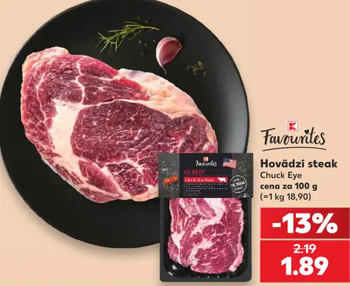 K-Classic Favorites hovädzí steak Chuck Eye