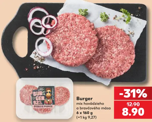 Burger mix hovädzieho a bravčového mäsa