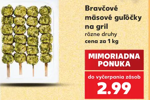 Bravčové mäsové guľôčky na gril rôzne druhy