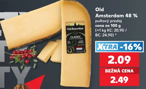 Old Amsterdam polotvrdý syr 48 %