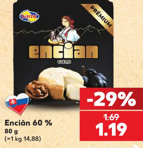Encián 60 % plesňový syr